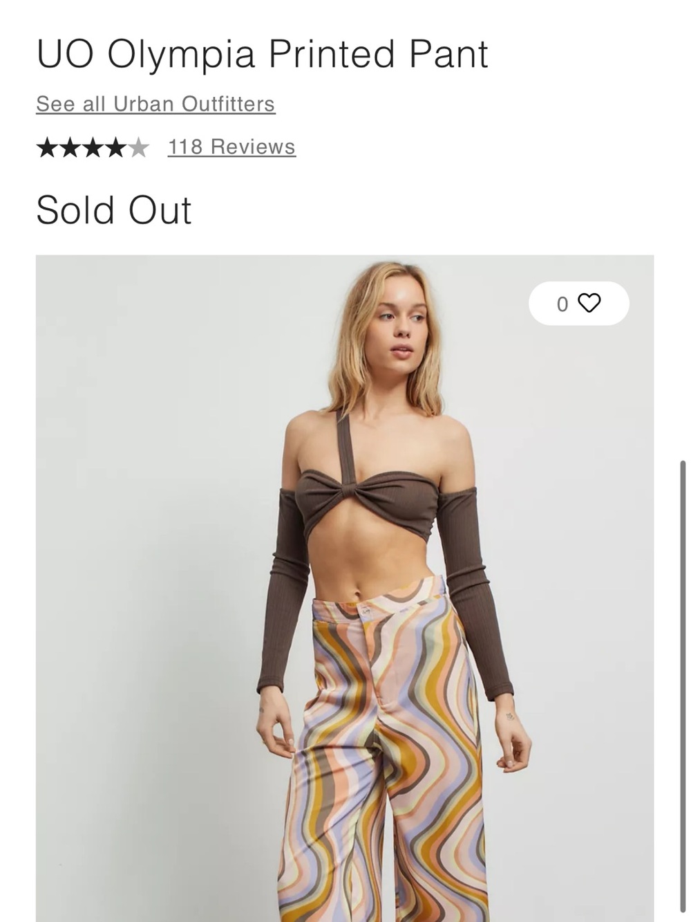 Urban Outfitters Olympia Printed Pants